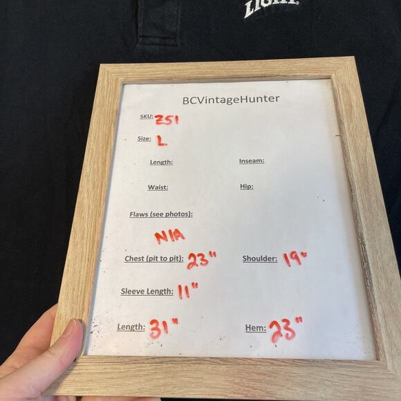 Vintage Vantage Black Coors Light Men’s Polo Shirt Size Large - Picture 9 of 16